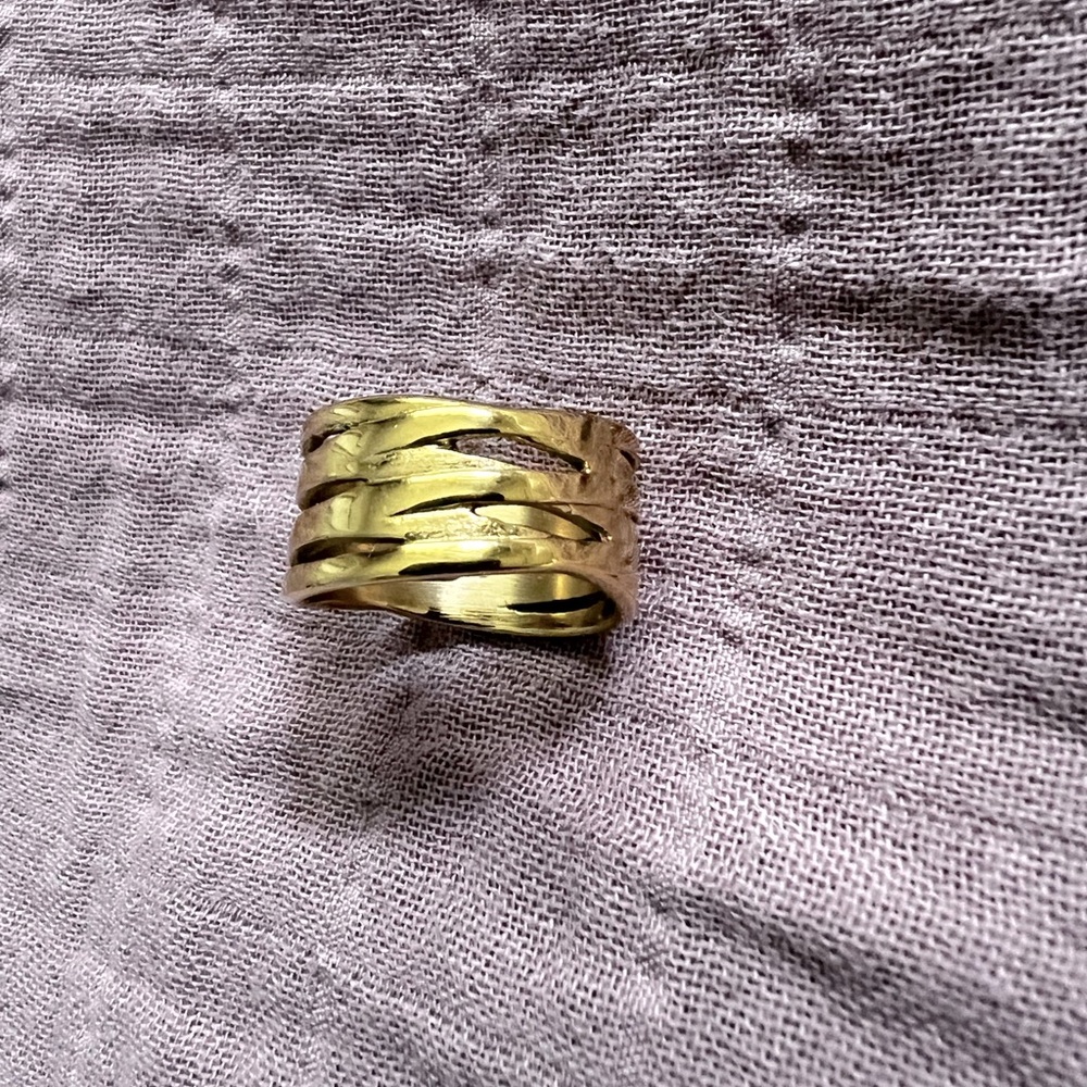 D. Louise Twist Gold Ring, thick ring, gold sterling silver, won’t rust